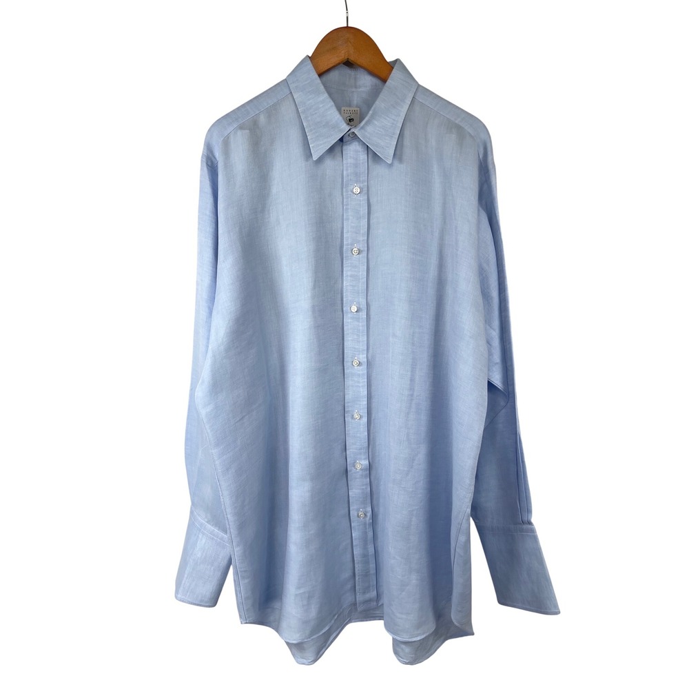 Robert Talbott Mens Estate Bespoke Custom Shirt XL/XXL Blue Classic Old Money